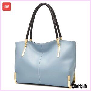 Large Leather Tote Bag Minimalist Design Top Handle Shoulder Bag Spacious